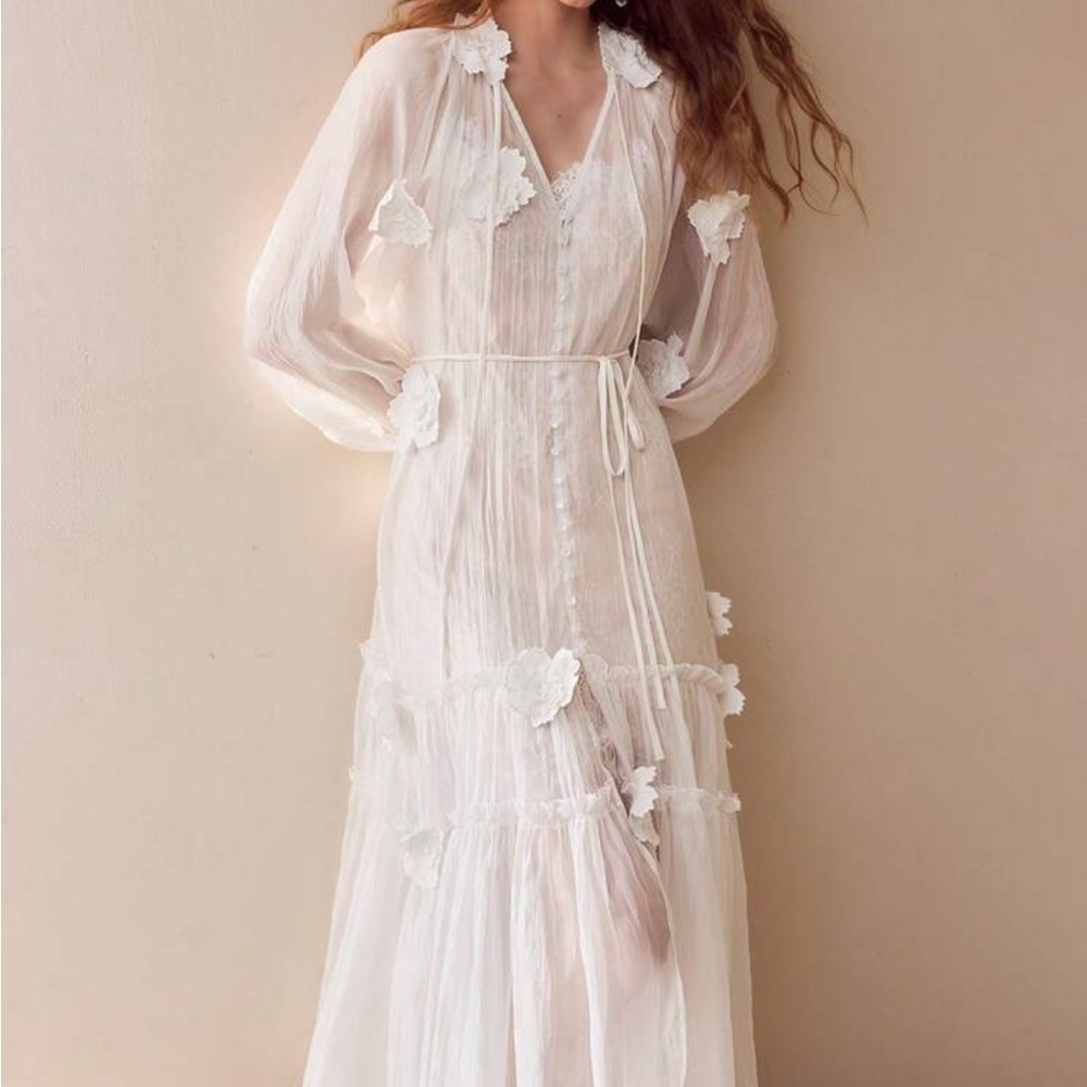 Elegant Sheer White Dress